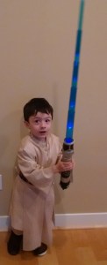 photo of toddler in Ben Kenobi costume